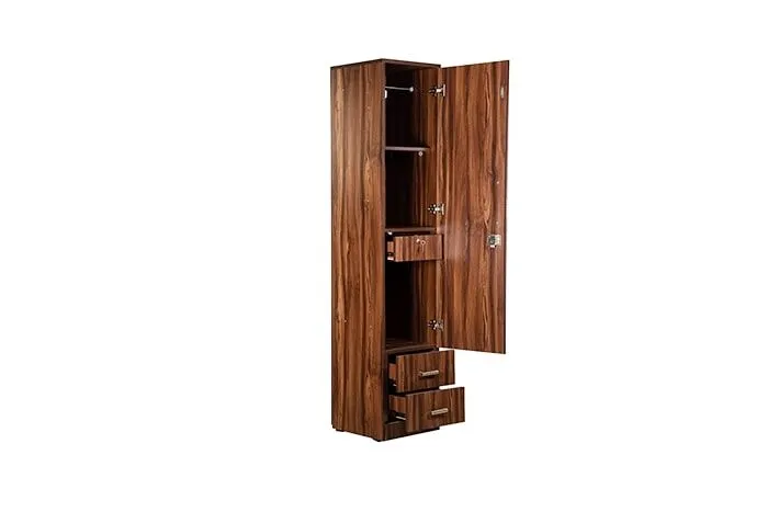 VIVDeal Glassy Rolex Single Mirror Wardrobe With Drawers
